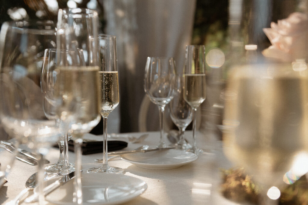 Graydon Hall Manor wedding reception in Toronto gardens with stunning floral arrangements