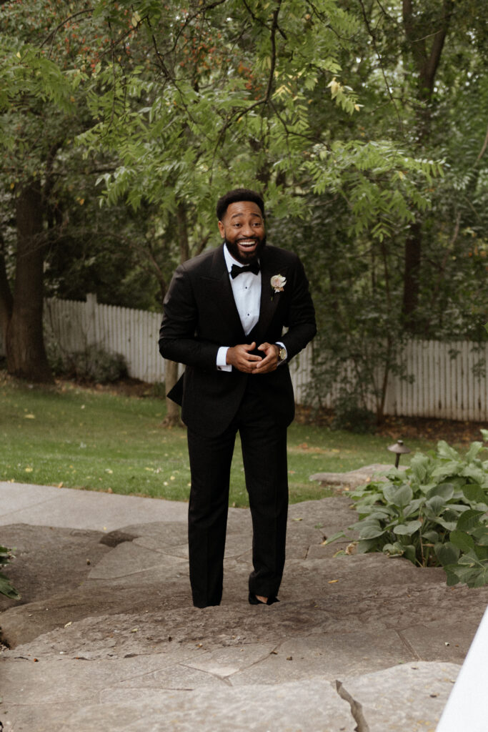 Emotional first look at a luxury September Toronto wedding