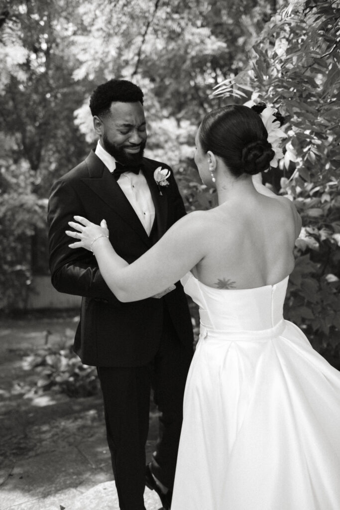 Emotional first look at a luxury September Toronto wedding