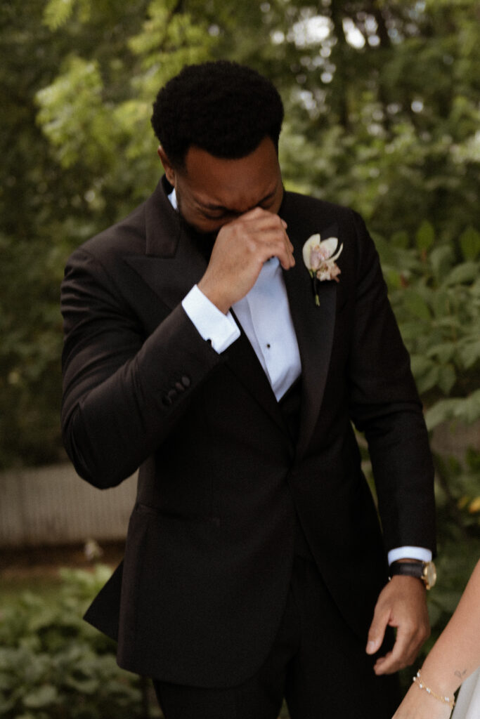 Emotional first look at a luxury September Toronto wedding