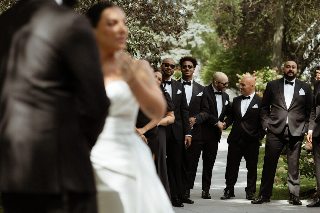 Emotional first look at a luxury September Toronto wedding