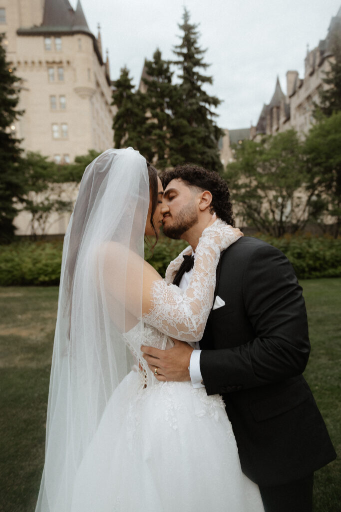 Blue hour wedding portraits in Ottawa photographed by a Toronto wedding photographer
