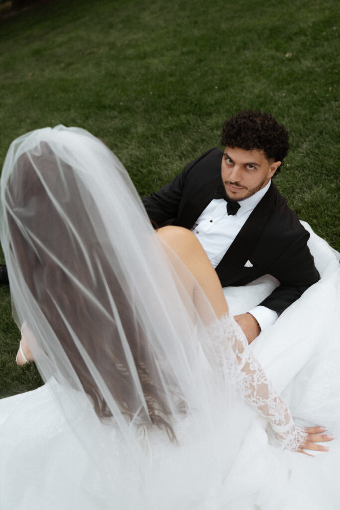 Blue hour wedding portraits in Ottawa photographed by a Toronto wedding photographer