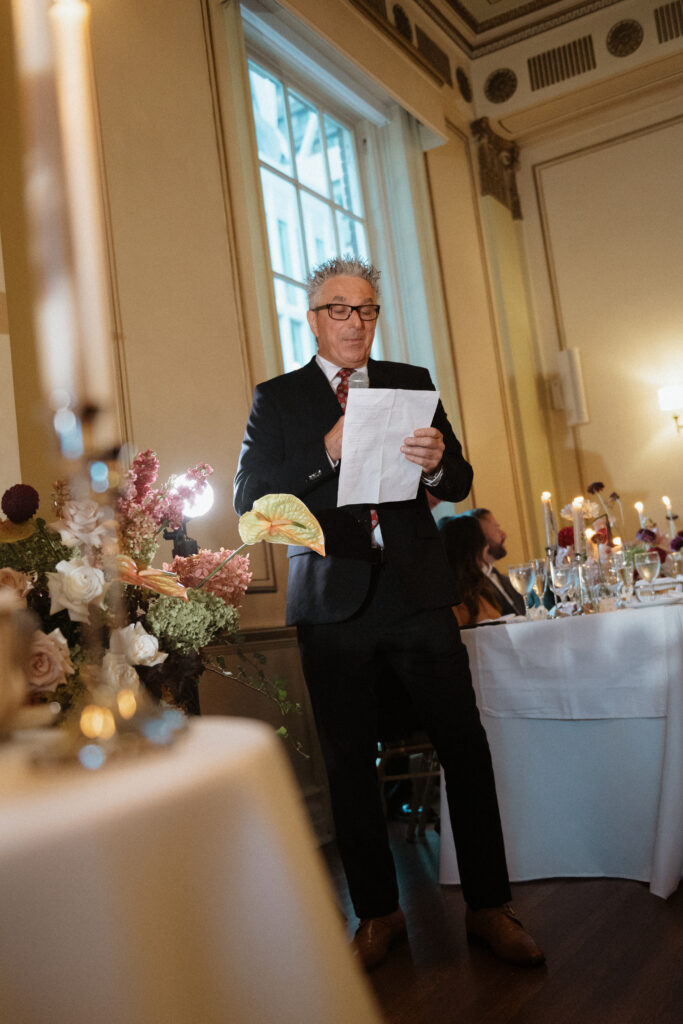 Candlelit reception at the University Club of Toronto, photographed by a Toronto wedding photographer