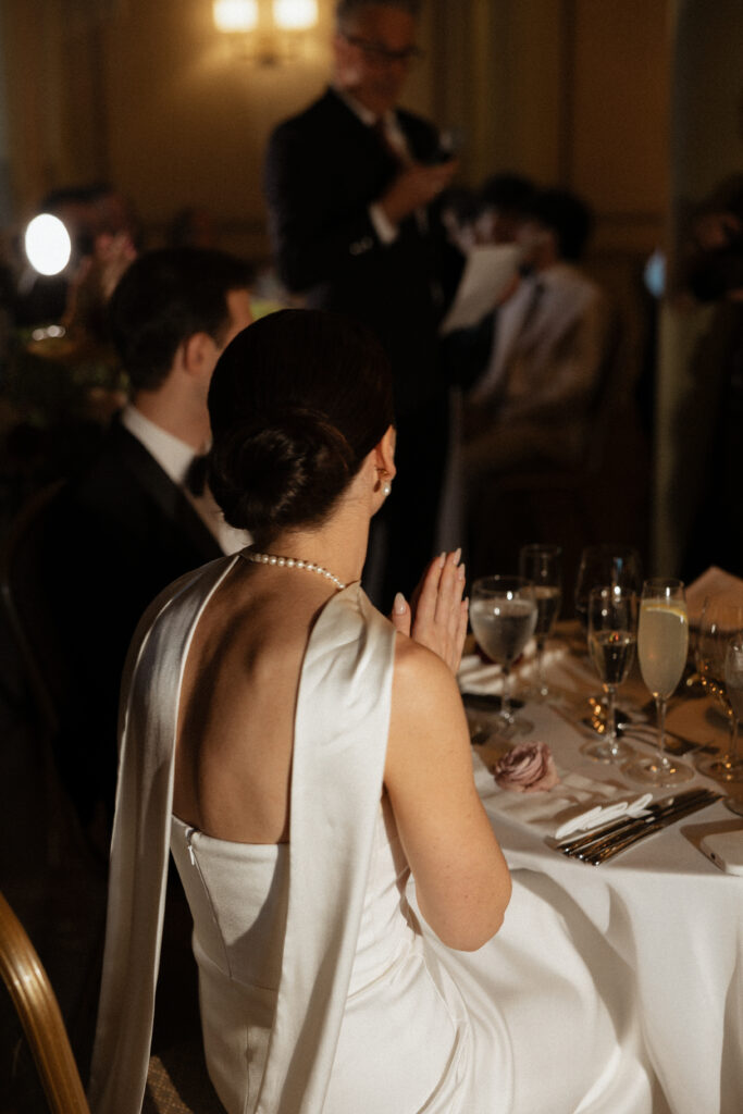 Candlelit reception at the University Club of Toronto, photographed by a Toronto wedding photographer