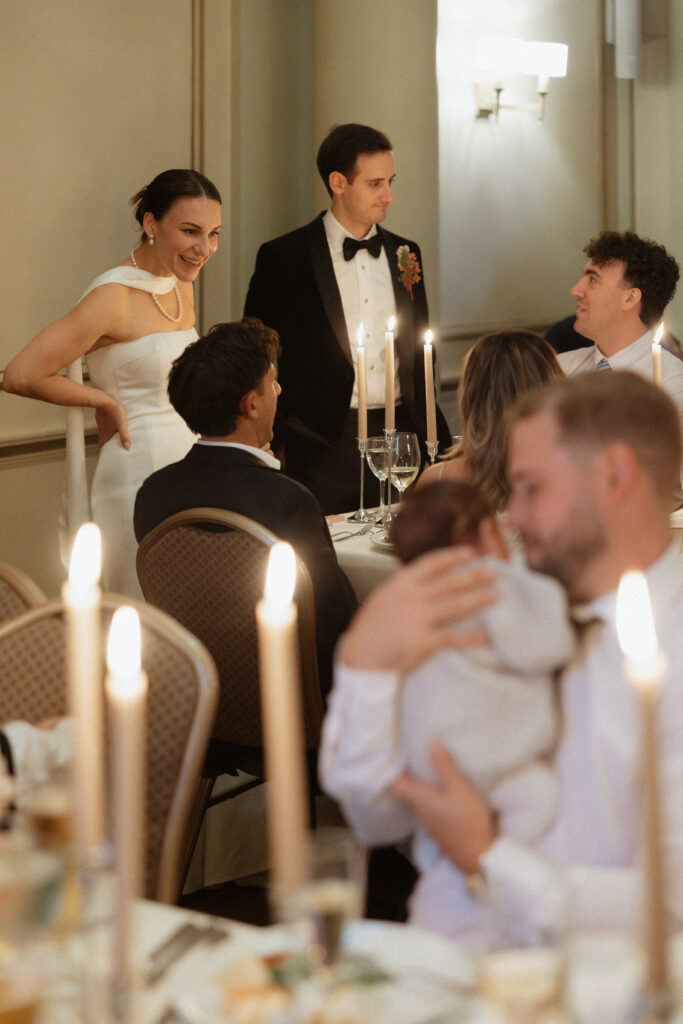 Candlelit reception at the University Club of Toronto, photographed by a Toronto wedding photographer
